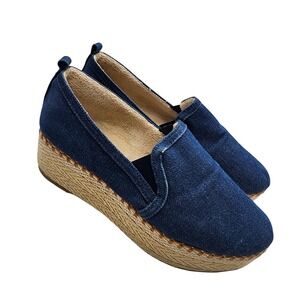 Denim Women's Espadrilles Platform Shoes Size 7